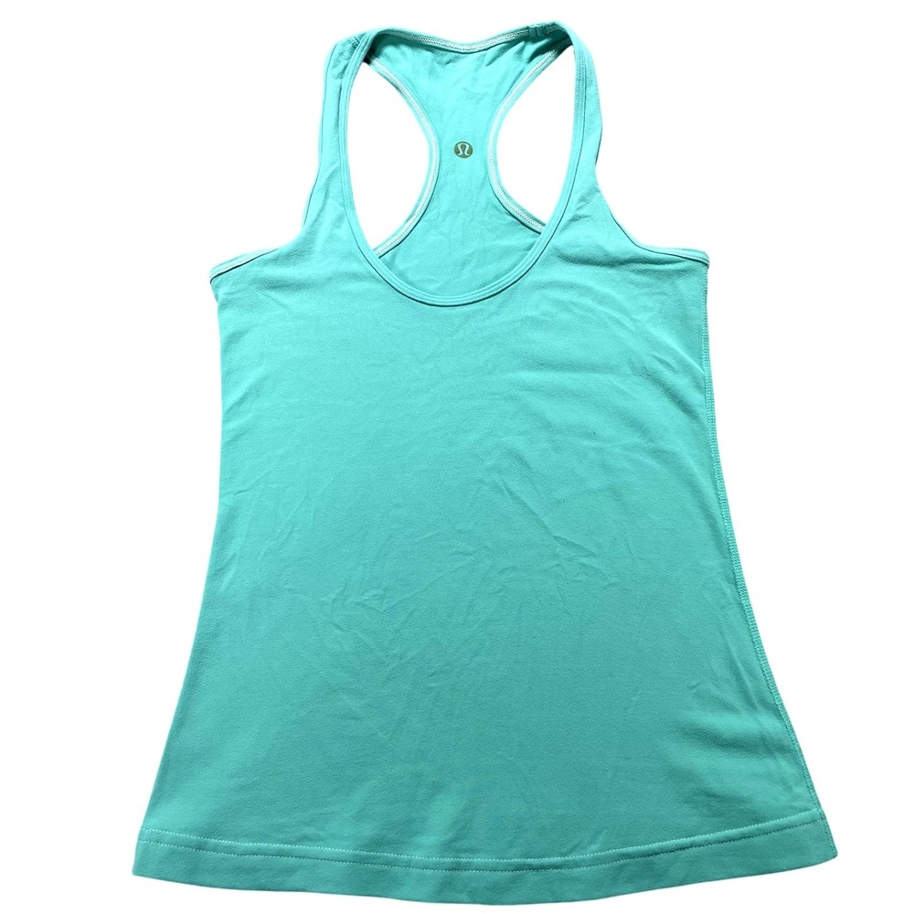 Lululemon Tank Top Womens 4 Green Scoop Neck Racerback Yoga Running Gym